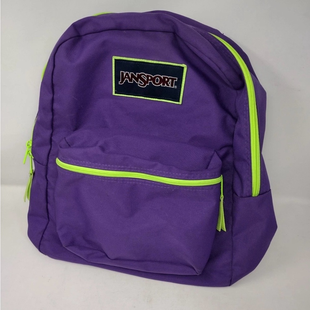 Jansport Vibrant Purple and Lime Backpack Vintage 90’s Y2K Retro Classic